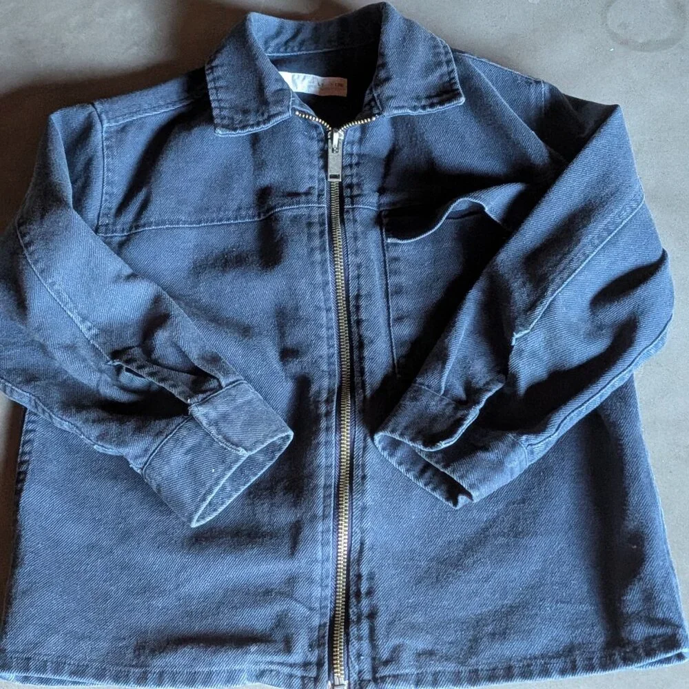 Zara Kids Blue Denim Zip-Up Chore Jacket - Size 6-7 (120cm)
